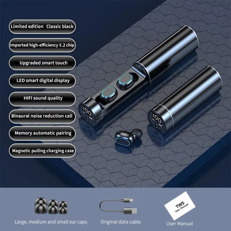 Nieuwe N21 Tws Headset Spel Koptelefoon Bluetooth 5.2 Oortelefoon Muziek Headsets Draadloze Oortelefoon Met Zaklamp Voor Xiaomi Iphone