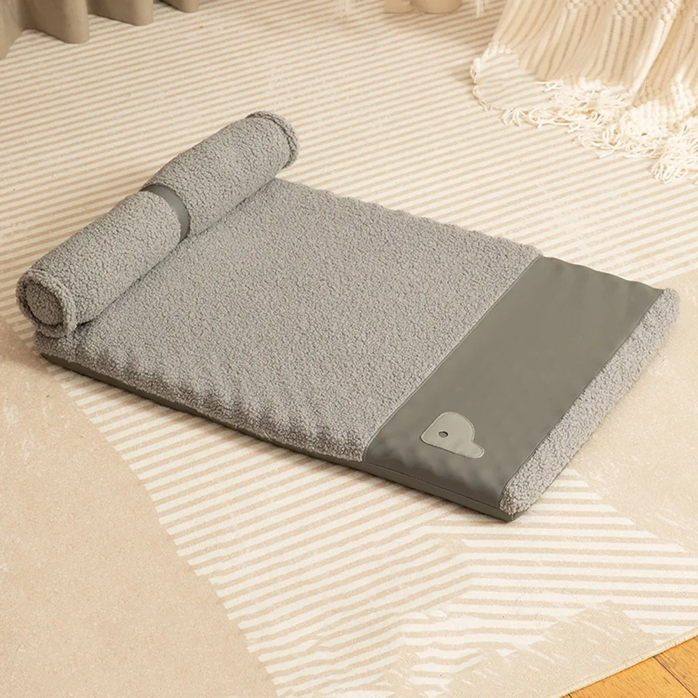 

Removable Dog Plush Bed Soft Neck Protection Pet Dog House with Pillow Comfortable Warm Dog Mattress Crate