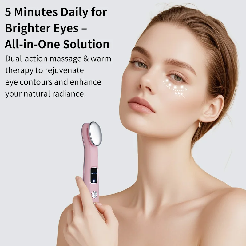 New Eye Lifting Beauty Massage Wand Rechargeable Hot Compress Vibration Massager Relieve Eye Fatigue Dark Circles Eye Skin Care
