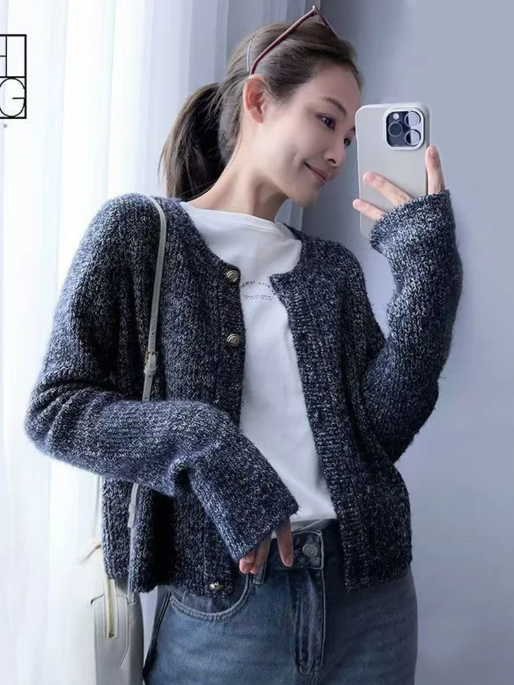 Zoki Grey Y2K Vintage Cardigan Sweaters Women Long Sleeve Harajuku Knitted Jacket Fall Winter Retro Female Korean Design Tops