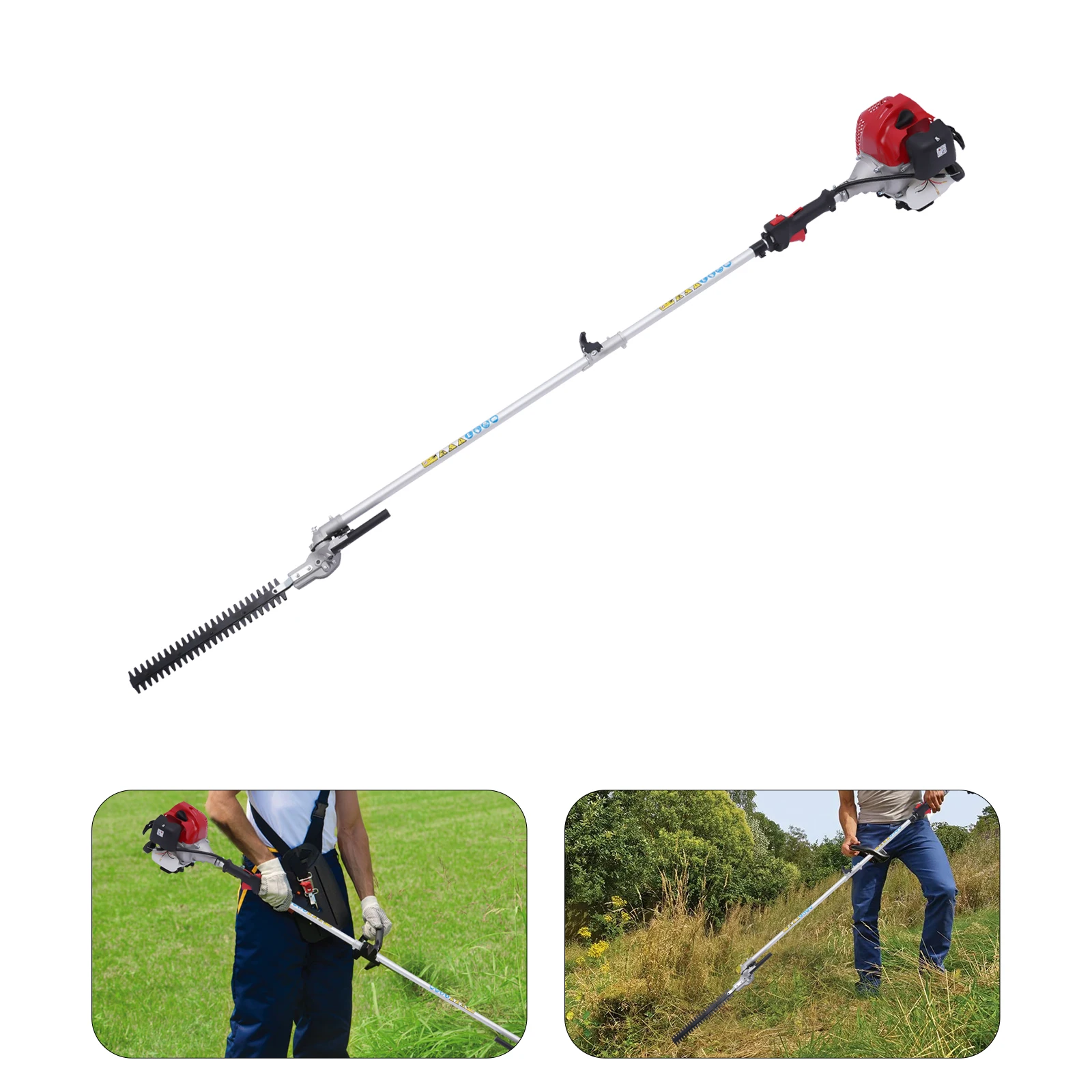 2 Stroke 51.7CC Cordless Lawn Weed Trimmer Garden Hedge Brush Cutter 4-in-1 Function  with High Pruning Shear Saw