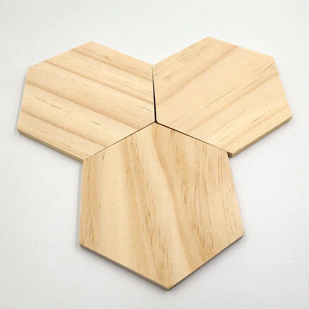 

25 Pcs Wood Slices Hexagon Shaped Decorative Discs for DIY Wall Office Party Photo Frame Christmas Ornaments Wedding Tree Bark