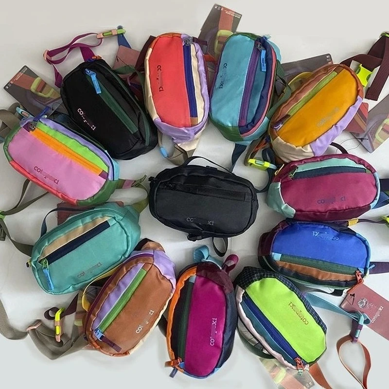 1.5L Dopamine Color Fanny Pack Lightweight Waist Bag Letter Print Portable Crossbody Bag Fashion Outdoor Casual Hip Pouch