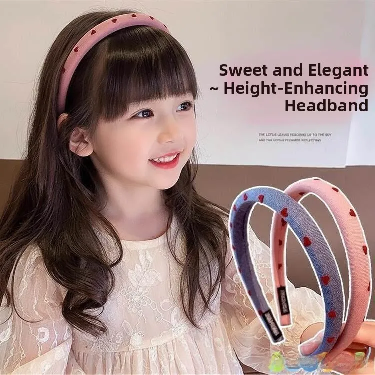 

Модная губчатая повязка для волос для девочек, универсальный аксессуар для волос в форме сердца, детская новинка 2026 года от Fei La...