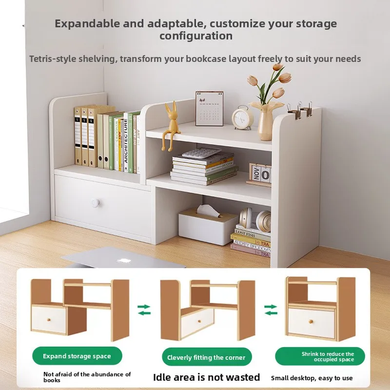 

Durable Desktop Bookshelf Desk Desktop Storage Shelf Dormitory Desk Multifunctional Layered Small Shelf