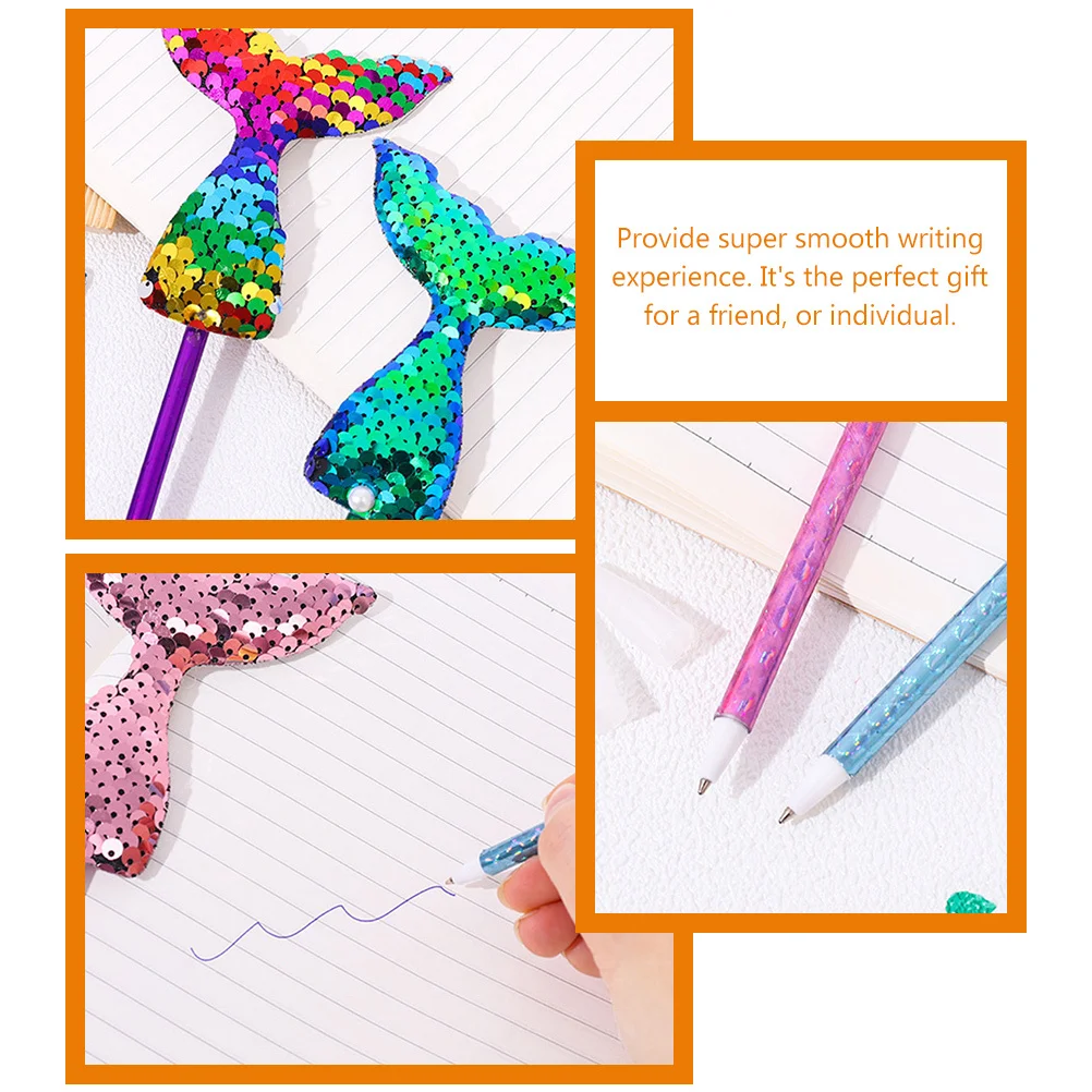 

6Pcs Adorable Mermaid Modeling Pens Comfortable Handwriting No Fatigue Perfect for Greeting Cards Journals Mermaid Ballpoint Pen