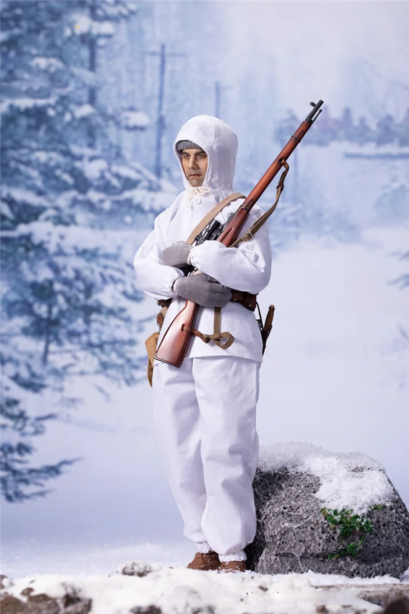 1/6 Scale Military Action Figure Doll WWII Finnish Army Soldier Snow Sniper 12" Super Flexible Collectible Figures Model Toy