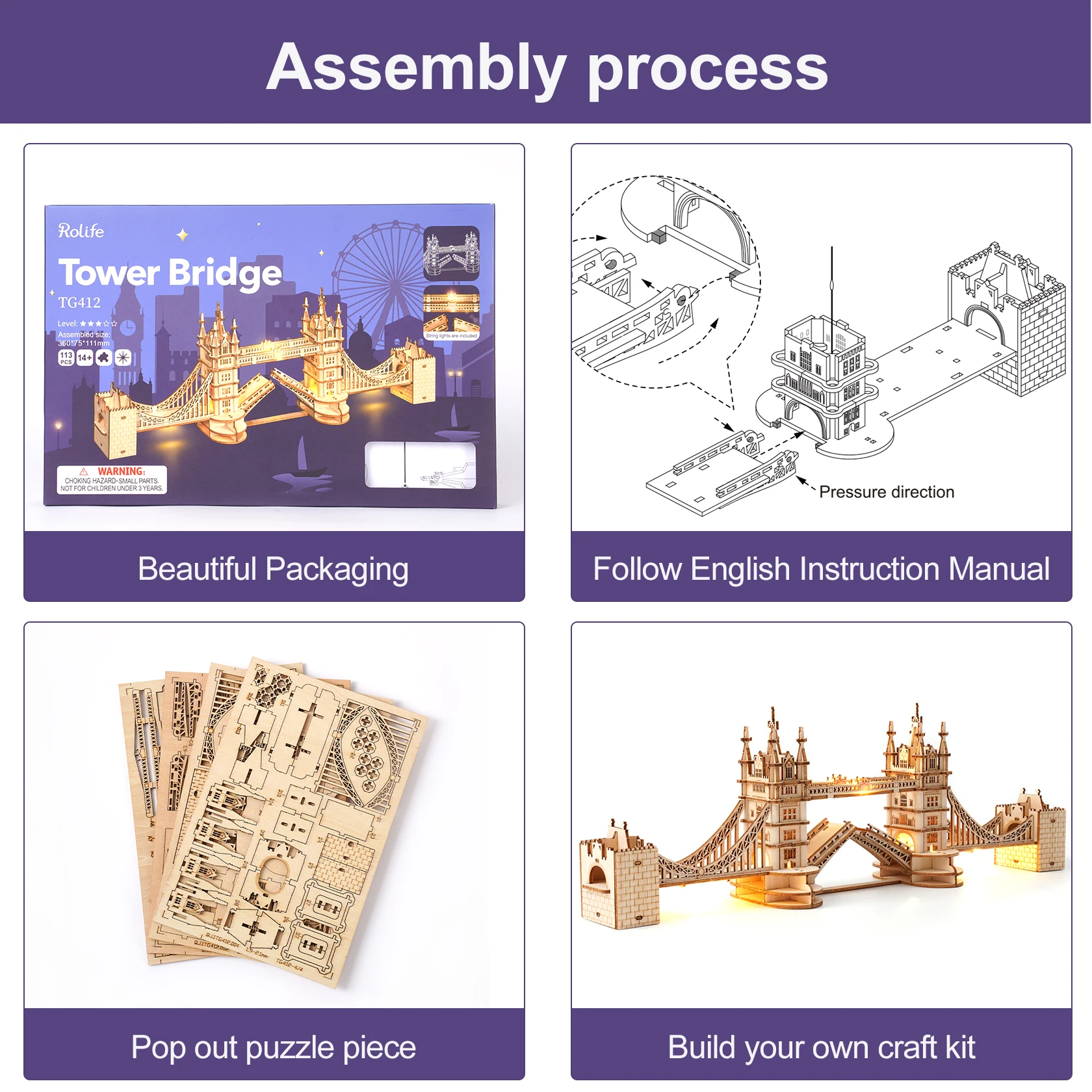 Rolife DIY Wooden 3D Puzzle To - Lighting Decor Woodbridge 评论和价格