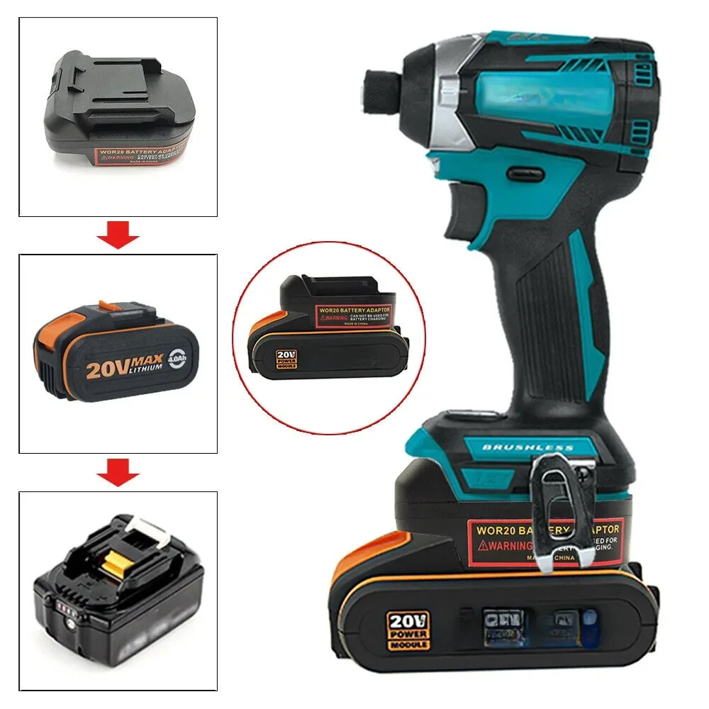 Adaptador Conversor de Bateria para Worx 20v 4pin Orange Li-ion Battery Convert para Makita 18v bl Ferramenta Elétrica Broca