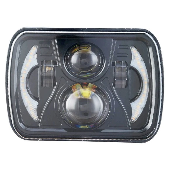 5X7 7x6 Square 7‑Inch LED Truck Headlight, Rectangular LED Daytime Running Light Turn Signal Lamp for Pickup