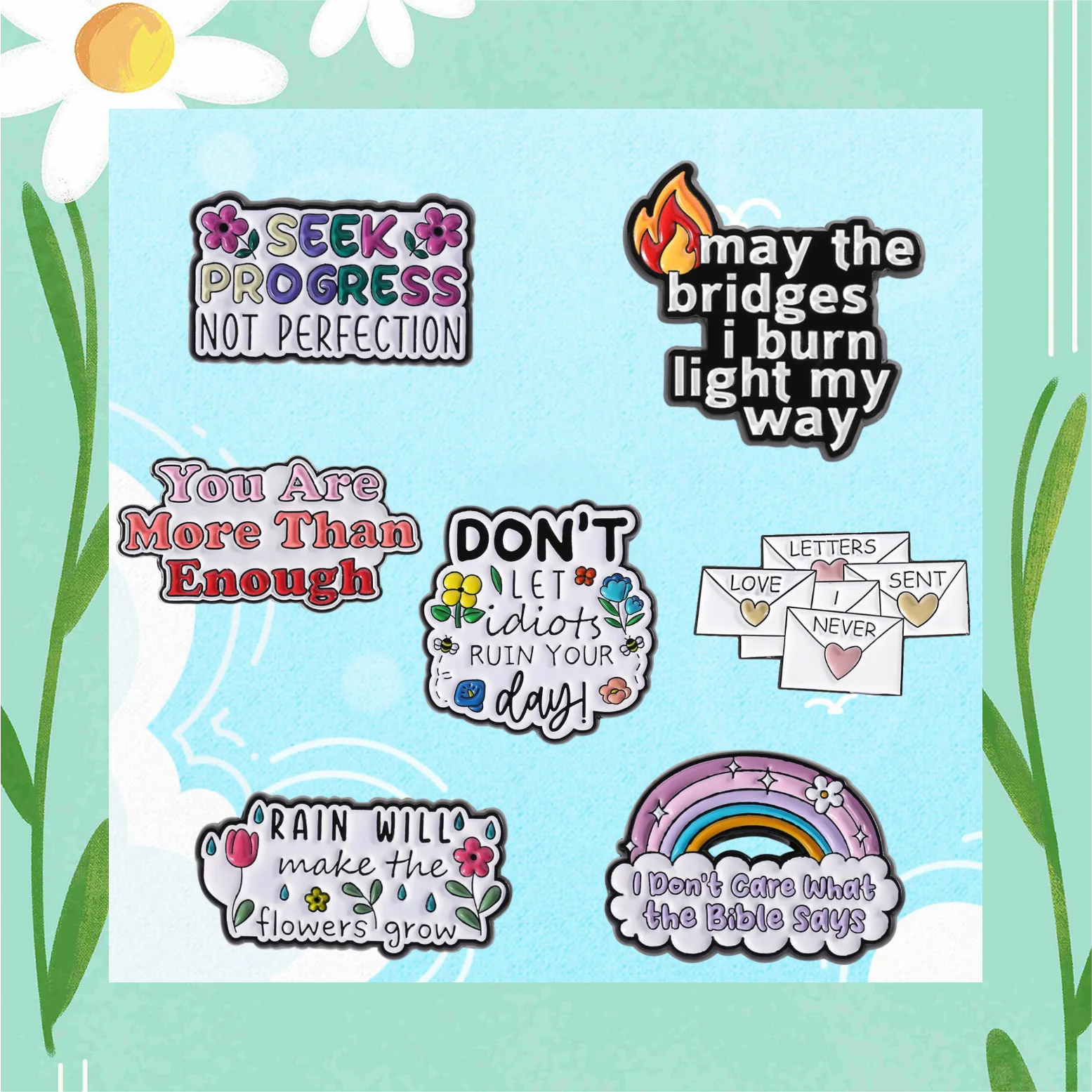SEEK PROGRESS NOT Cartoon Tag Enamel Pin Brooches Inspirational Quotes Badge Clothes Decorate Lapel Jewelry Gift Wholesale