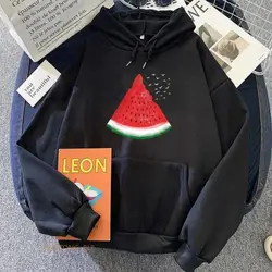 Watermelon Palestine Sweatshirts Casual Long Sleeve Hoodies with Pocket Comfortable Drawstring Hoody Clothing Women Tops 2024