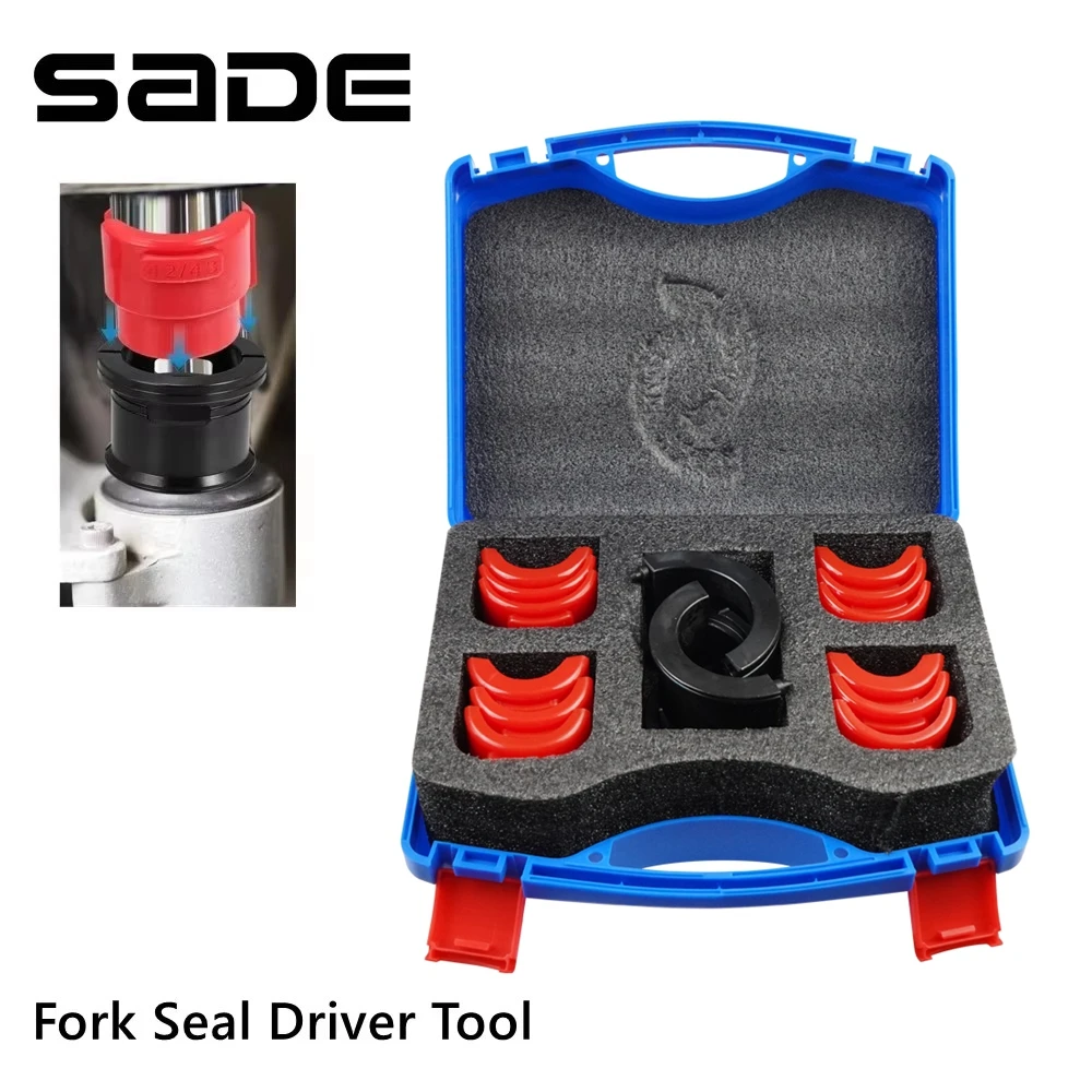 Motorcycle Bike Fork Seal Driver Tool Kit Universal 14Pcs Installer Driver Set 35/36 40/41 42/43 45/46 47/48 49/50MM Adapter