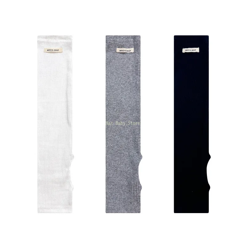 Summer Thin Footed Sock Sleeves for Women Gray/White Slouch Socks | Ballet-style Calf Socks & Yoga Leg Warmers for Slimming