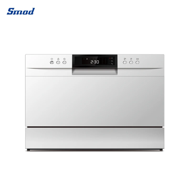 Countertop Dishwasher, 6 Settings Portable Mini Kitchen Dishwasher, Compact Household Dishwasher, Stainless Steel, 550x500x438mm