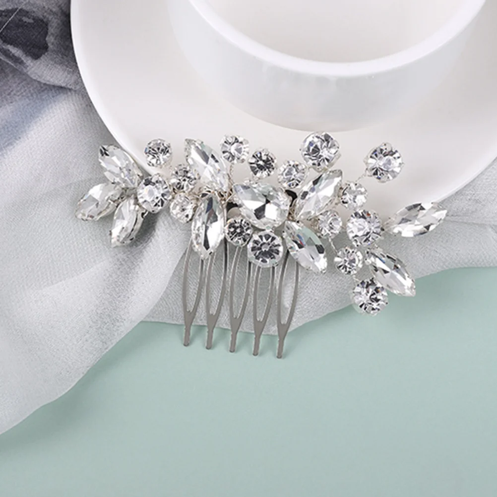 

Bridal Wedding Hair Comb Elegant Rhinestone Flower Design Secure Hold Updo Decorative Hair Accessories For Bride Women