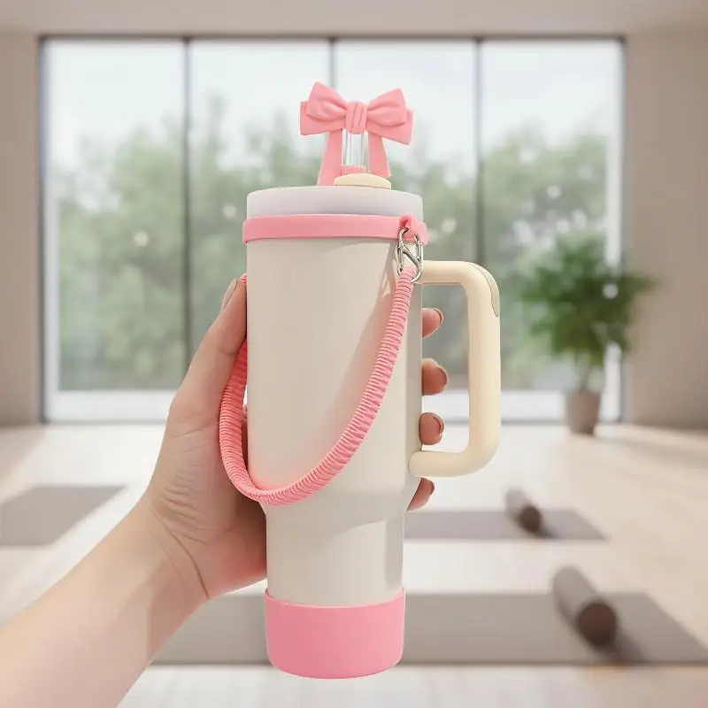 1Pcs Soft Durable Silicone Water Bottle Handle Water Bottle Sling Carrier Holder Strap For Most 8-40oz Bottles Cup Accessories