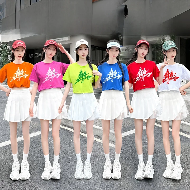 

Одежда для выступлений для взрослых, женская танцевальная одежда для студентов колледжа, молодежный энергетический комплект для черлидинга, смесь хлопка