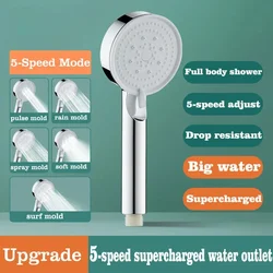 5 Molds High Pressure Shower Head Polishing for Shower Showerhead Rainfall Faucet Tap Bathroom Bath Home Innovative Accessories