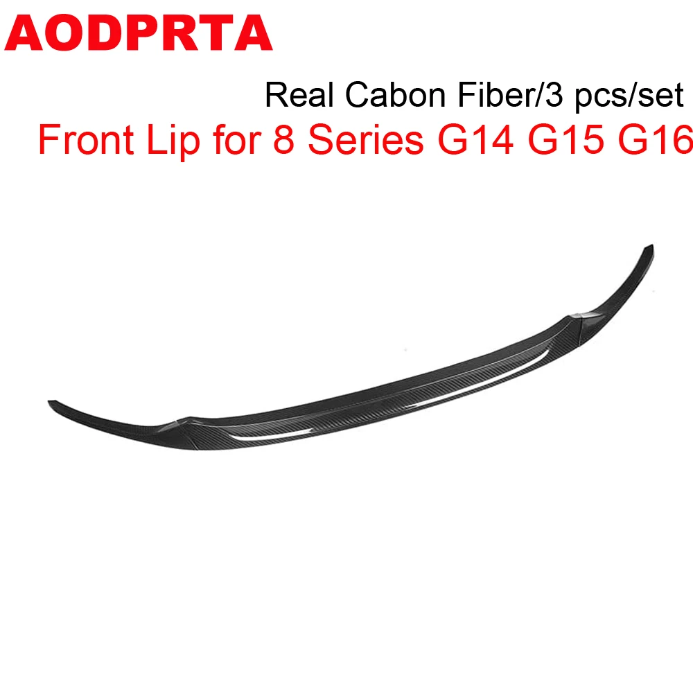 Real Carbon Fiber Front Lip + Front Splitter Fits for BMW 8 Series G14 G15 G16 850i 2018-2023 Bumper Car Styling