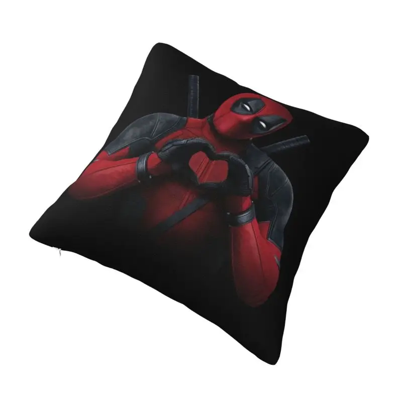 Custom Deadpool Heart Cushion Cover Velvet Cute Pillow Cases