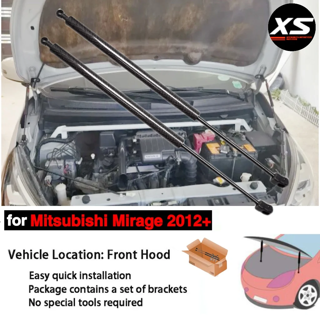 Bonnet Hood Struts For Mitsubishi Mirage G4 2012-2024 Attrage Space Star For Dodge Attitude Damper Lift Support Shock Piston Rod