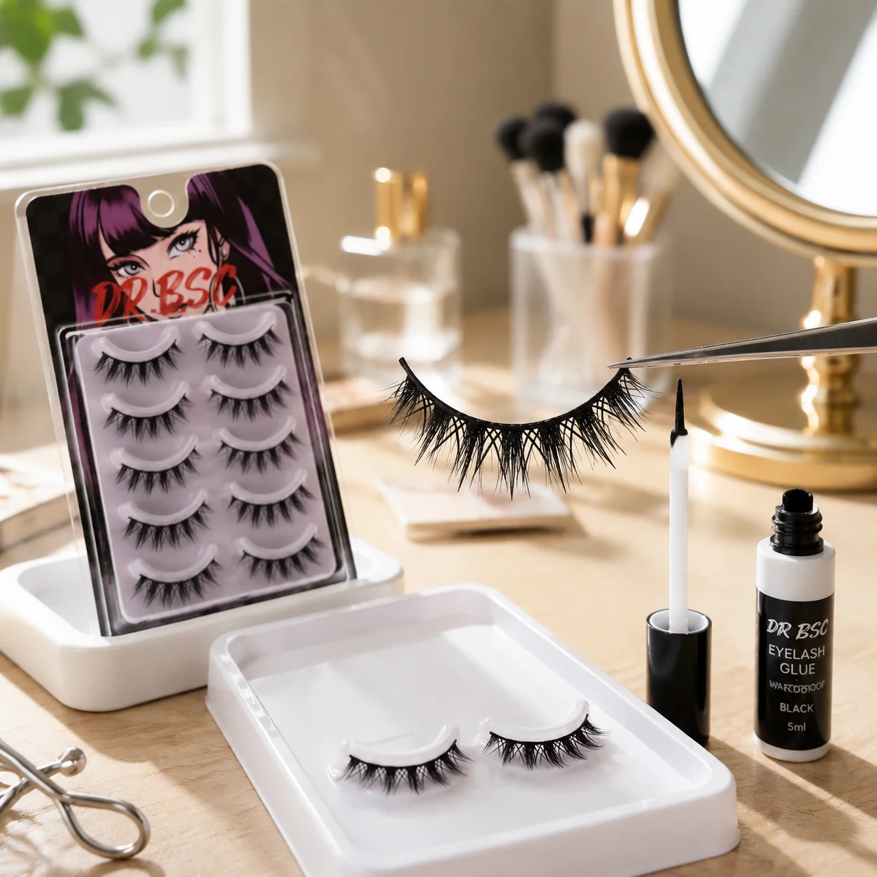 False Eyelashes Synthetic Fiber Cluster Lash Volumizing C Curl 8-12mm for Stage Makeup Dramatic Eye Lashes Professional Wear