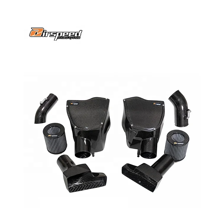 Airspeed Brand Hot Pressing Tank Craft Quality 100% Dry Carbon Fiber Cold Air Intake System for Nissan GTR R35