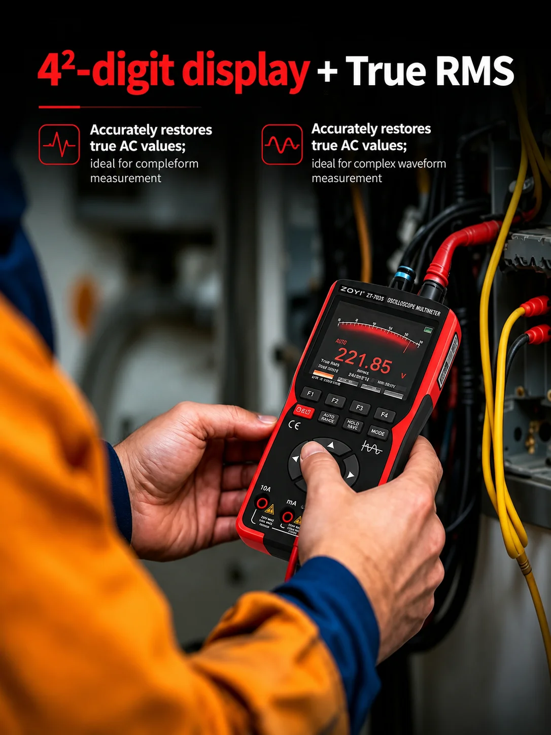 ZOYI ZT-703S 50MHz Zweikanal-Oszilloskop-Multimeter 3-in-1 Signalgenerator für PCB-Stromversorgung und Kfz-Elektronik-Reparatur