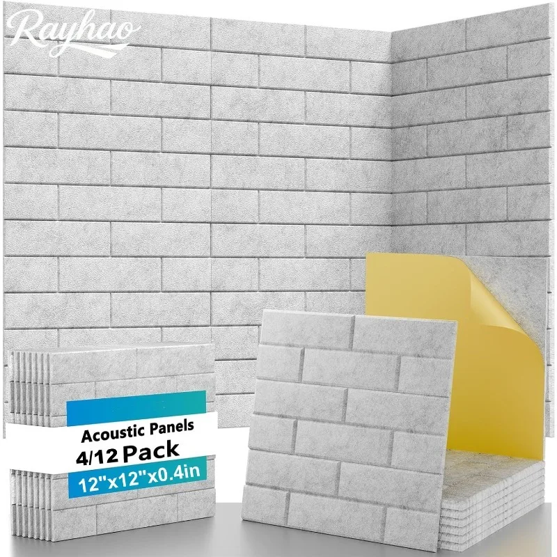 High Density Sound Absorbing Foam Boards Acoustic Wall Panels Sound Absorbing Brick Texture Self Adhesive Acoustic Felt Panels