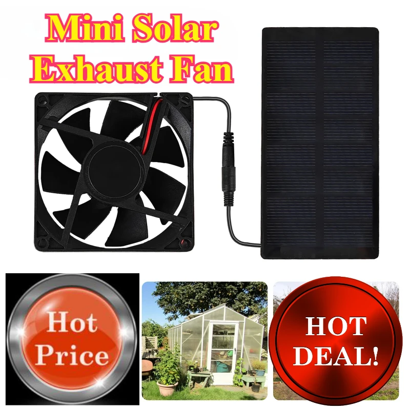 

Solar Exhaust Fan With DC Mini Ventilator Solar Panel Powered Fan For RV Roof Home Vent Fans Cooling Fan