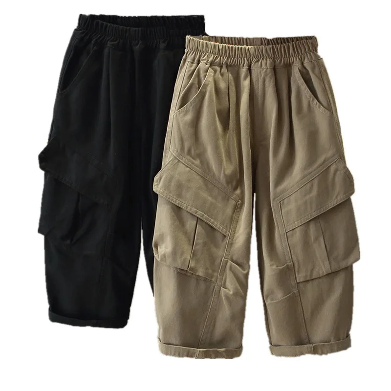 Boys Cargo Pants 2-10 Years Old, Spring Autumn Kids' Stylish Tactical Pants, Children Durable Long Pants Toddler Boys Pants