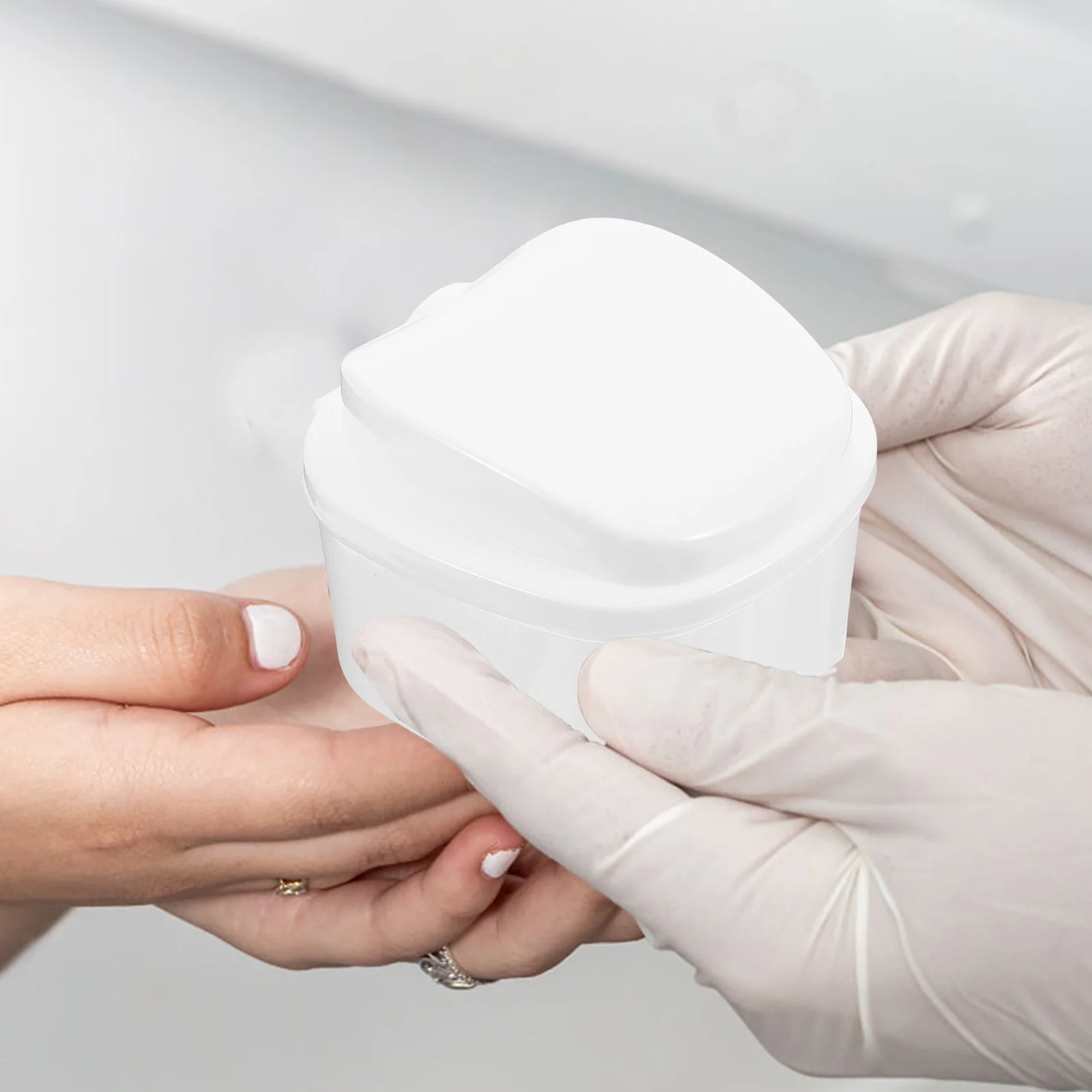 

Denture Storage Box False Teeth Container With Strainer Mini Portable Durable Plastic Retainer Mouthguard Case For Travel Dental