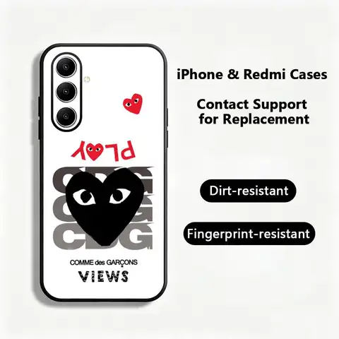 Fashion C-COMME DES GARCONS Phone Case For Samsung Galaxy S26 S25 S24 S23 S22 S21 S20 Plus Ultra Note20 Soft Black