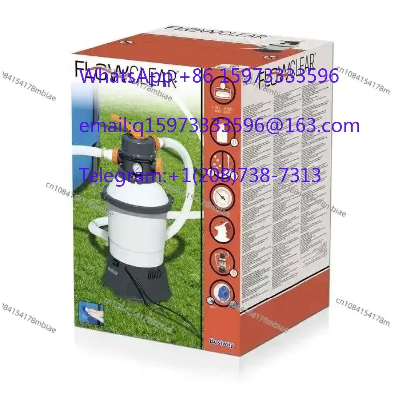 Pool Sand Filter Pump 58515 800GPH Flowclear 6-Way Valve 8.5kg Sand Capacity for Steel Frame Pools