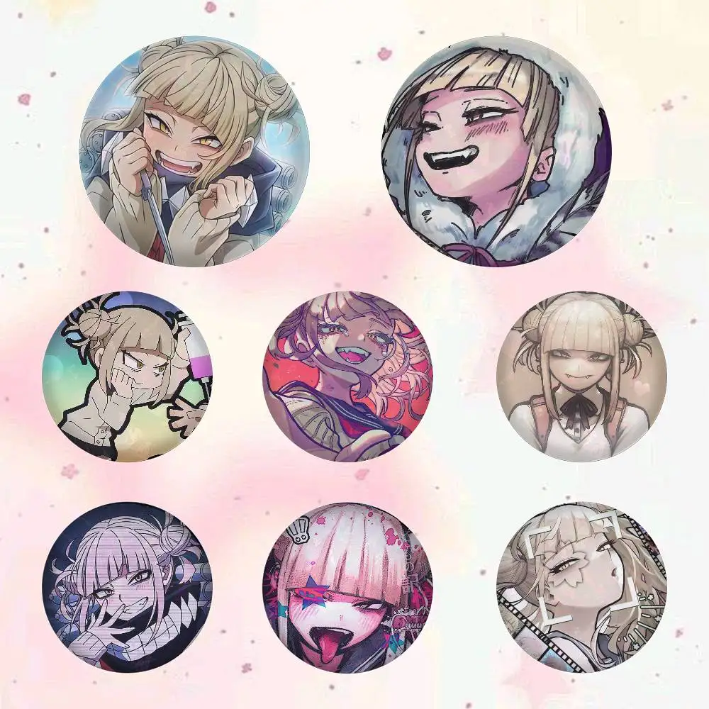 Toga Himiko Anime Character Badges 25 32 44 58 75 Mm Round Cosplay Pin Bag Decor Fans Collect Friends Gifts Brooch Souvenir