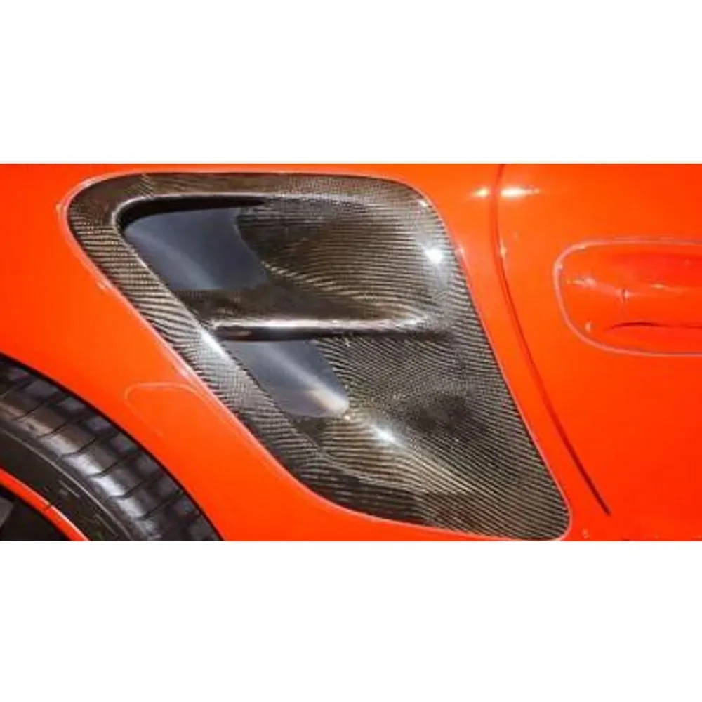 Real Dry Carbon Fiber for Porsche 911 997 Turbo 2004-2012 Rear Side Air Vent Cover Side Fender Air Vent Outlet Frame Trim FRP view 6