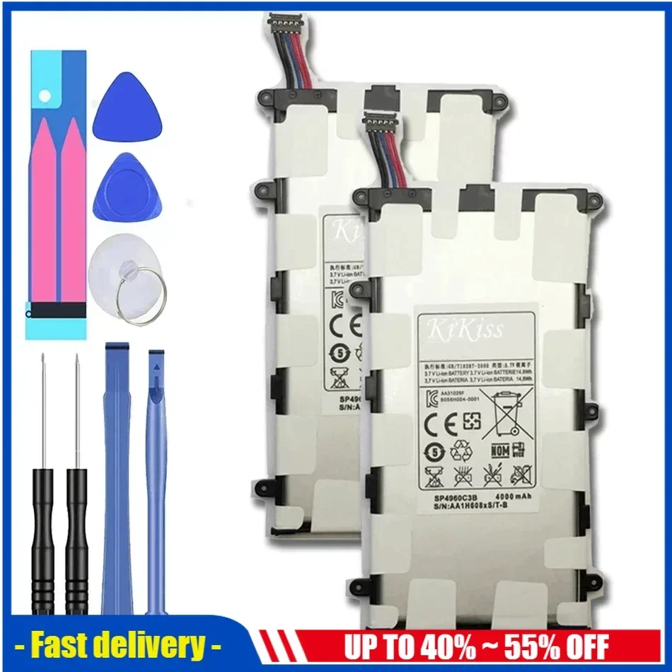 4000mAh SP4960C3B Battery for Samsung Galaxy Tab 2 Tab2 7.0 GT-P3110 GT-P3113 P3100 P3110 P6200 P3113 Free Tools