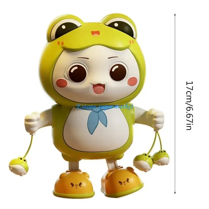 090B لعبة روبوت راقصة كهربائية على شكل ضفدع كرتوني ممتعة مع موسيقى وأضواء للأطفال #6