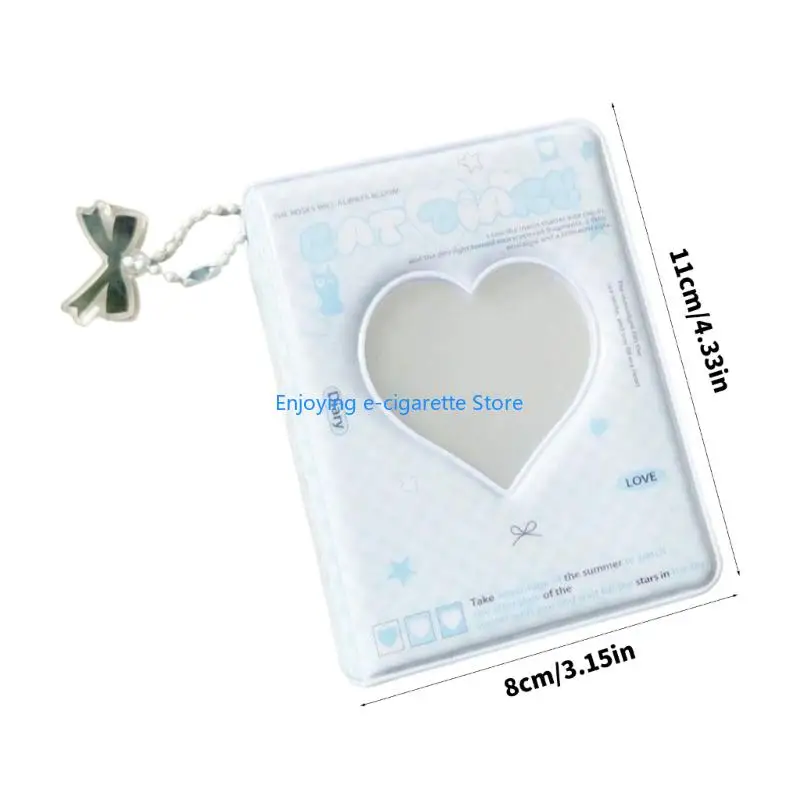 3-Zoll-Mini-Fotokarten-Albumbuch mit vorderem Sichtfenster, PVC-Einband und Charm-Akzent für die Aufbewahrung von Sammelkarten – Detail 6