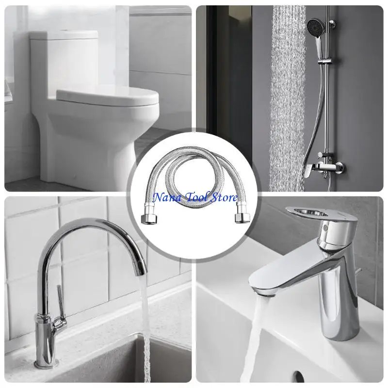 31GJ Strong Steel Double Ended Hose Thickened Designs Shower Connector Easy Installation for Enhanced Pressure Resistance