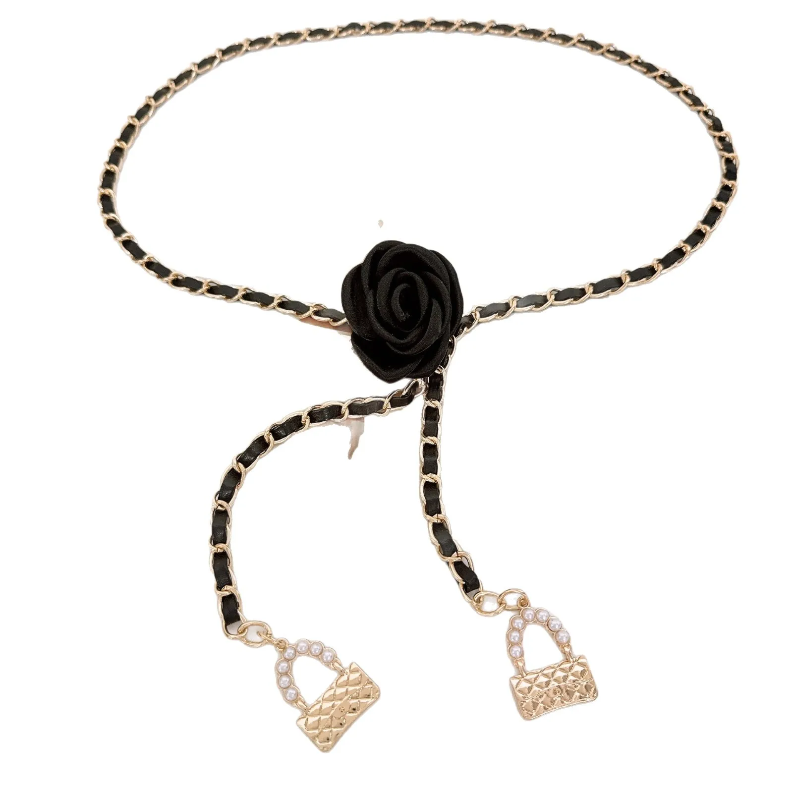 Модный цветочный золотой пояс-цепочка, женский регулируемый пояс в стиле панк, серебряные металлические ремни для женщин, роскошные цепочки для платьев и брюк высокого качества