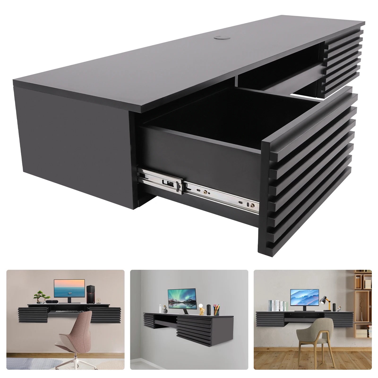 Wall Mounted Desk with Drawers Computer Desk with Wall Organizer Simple Office Furniture Computer Table for Home