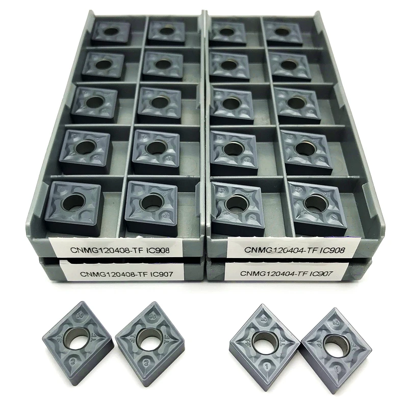 

CNMG120404 CNMG120408 TF IC907/908 Внешний токарный инструмент Твердосплавные вставки Токарный станок с ЧПУ Инструменты Высококачественная токарная вставка