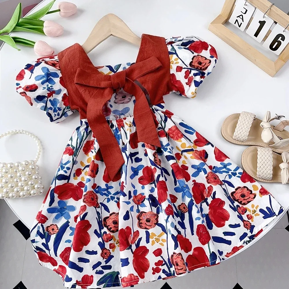 verao-nova-moda-3-7-anos-meninas-puff-manga-floral-impressao-vestido-de-princesa-1-pc-criancas-bonito-casual-roupas-de-festa-versao-coreana