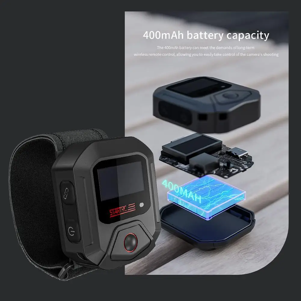 Black For DJI ACTION5Pro/4 Sports Camera GPS Intelligent Bluetooth 5.0 Remote Control Type-c Charge Interface Max 25M Use 2 S3D7 - Image 5