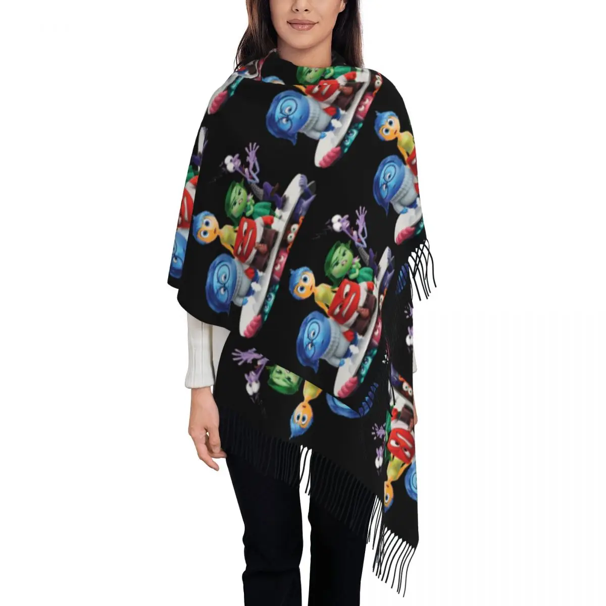 Custom Printed Inside Out Character Scarf Men Women Winter Warm Scarves Shawl Wrap