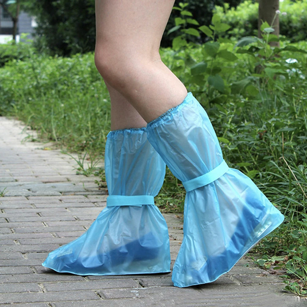 

2 Pairs Functional Waterproof Shoe Protector High-tube Durable Non-slip Shoe Cover for Outdoor Activities