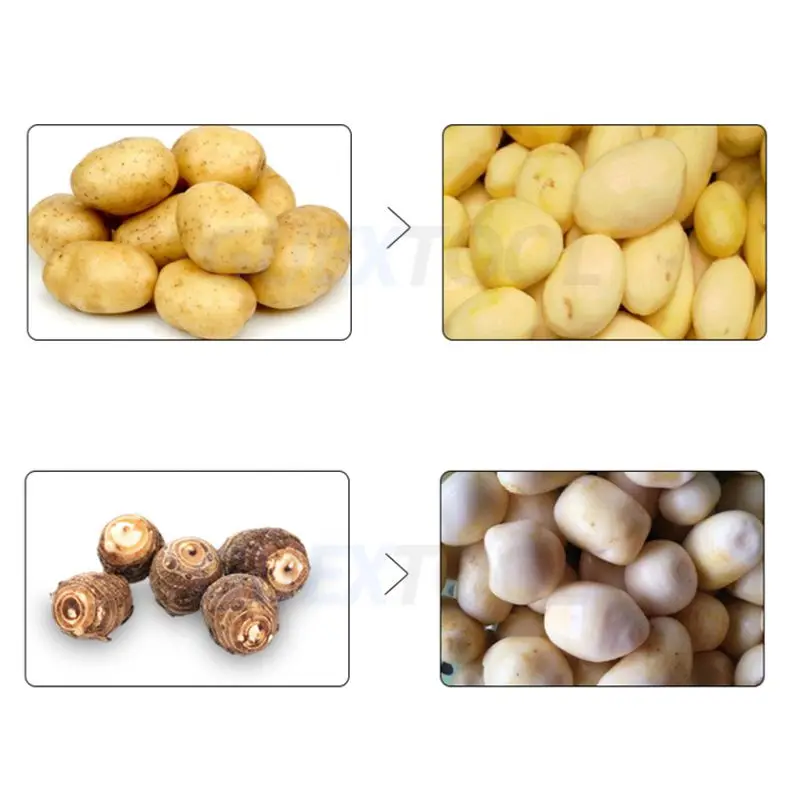 Imagem -04 - Descascador de Batata Automática Pequena Máquina de Peeling de Aço Inoxidável Taro Potato Groundnut Ginger Peeler Comercial