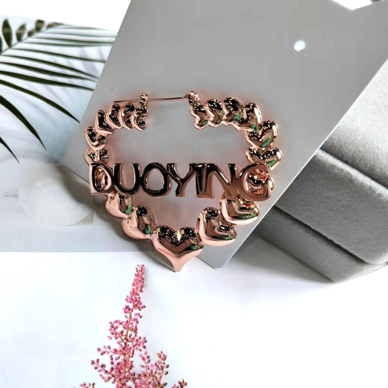 HHIYONG Custom Name Earrings Girls Love Aesthetic Daily Simple Jewelry for Women Pierced Earrings